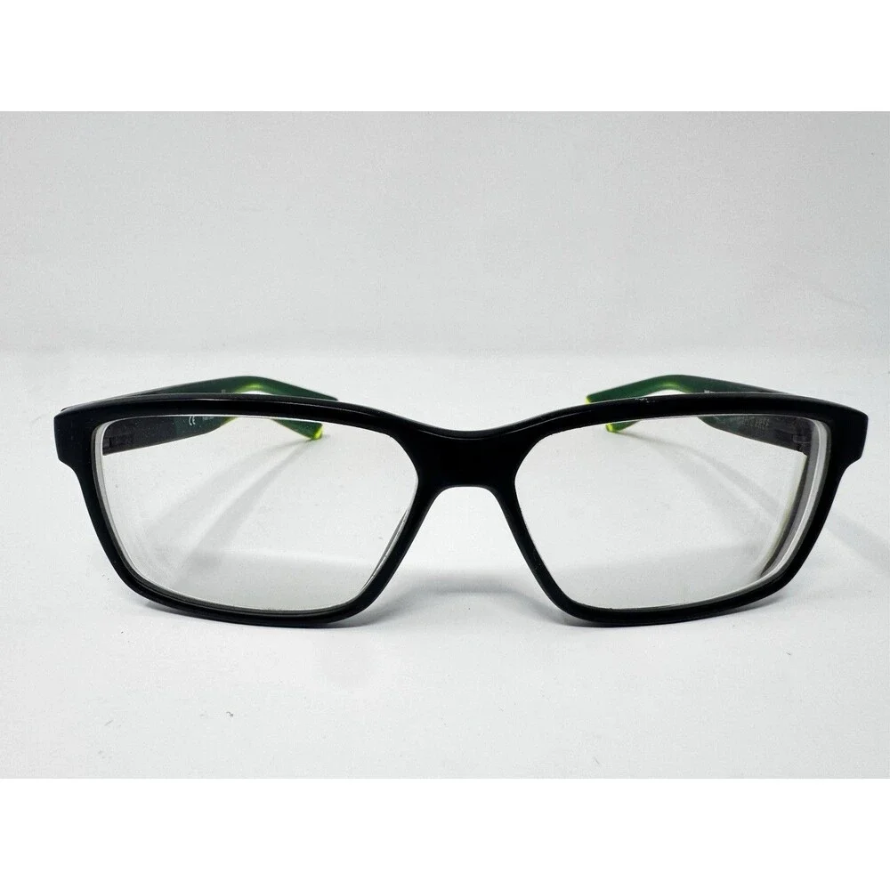 Nike 7092 001 Black Green Eyeglass Frames 55-14-140 Sport Eyewear